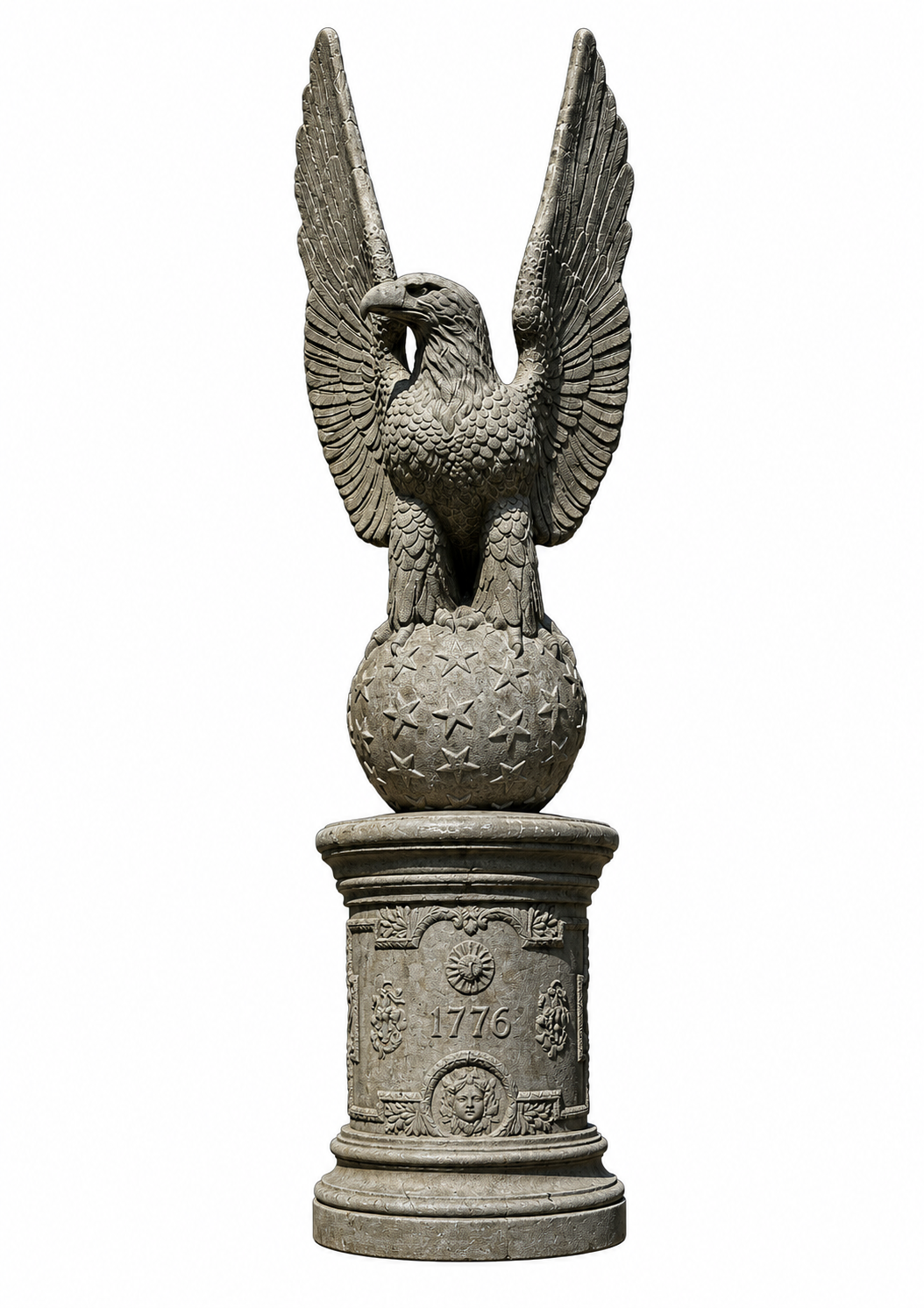 Eagle on  Star Ball Left Facing