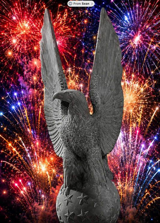 Eagle on  Star Ball Left Facing
