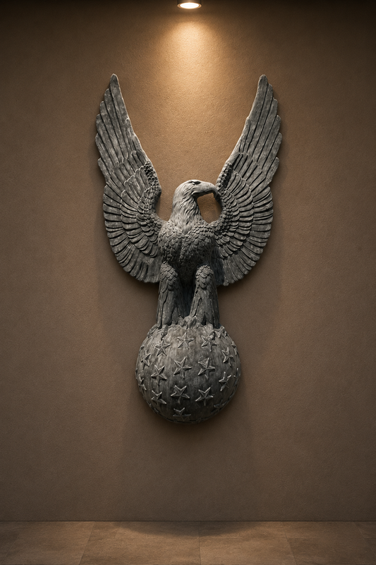 Eagle on the Star Ball PLAQUE (Flat Back) Right Facing