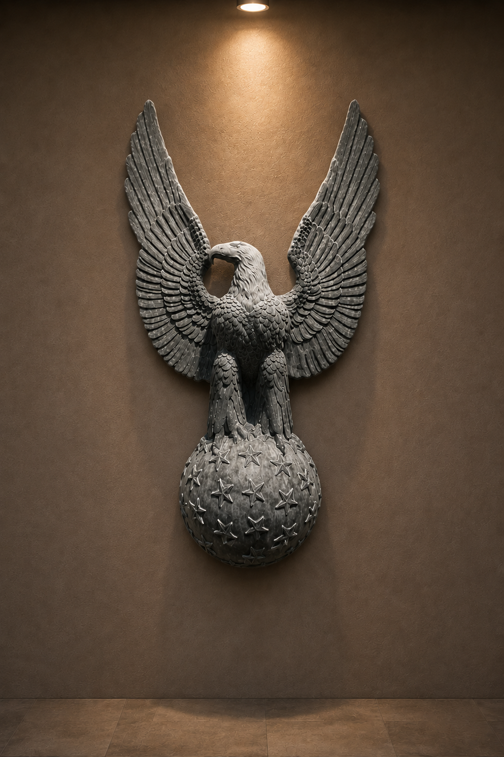 Eagle on Star Ball Plaque (Flat Back) Left Facing