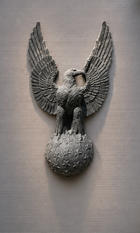 Eagle on the Star Ball PLAQUE (Flat Back) Right Facing